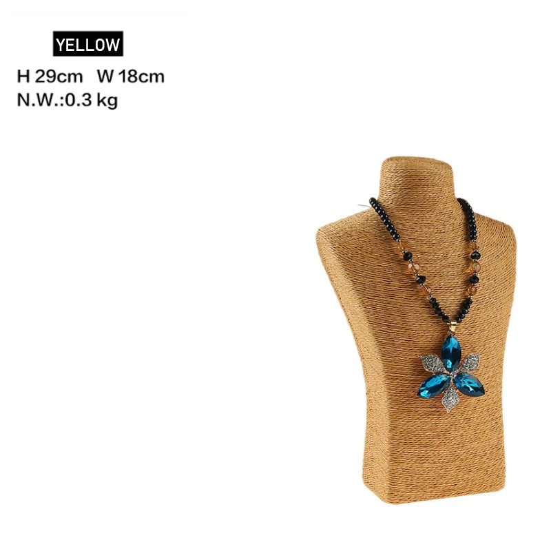 Présentoir Collier Coton Lin Multicolore