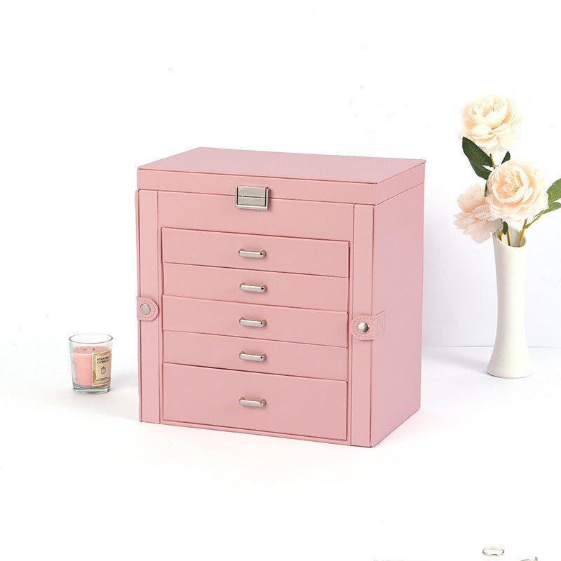 Boîte à Bijoux Cuir 5 Tiroirs Coffret