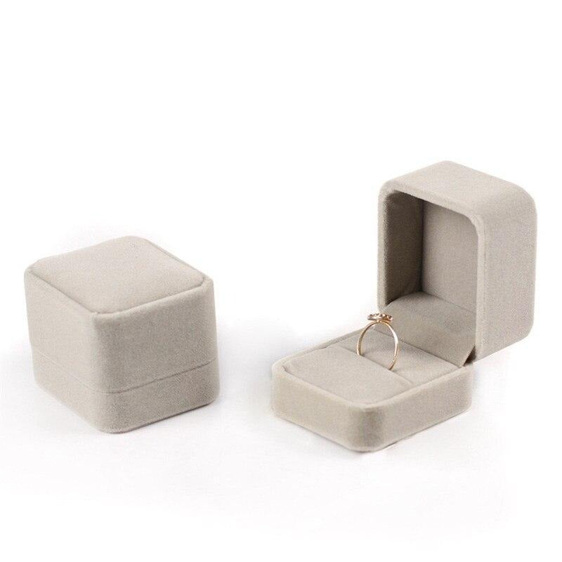 Boîte Bague Velours Petit Compact Multicolore