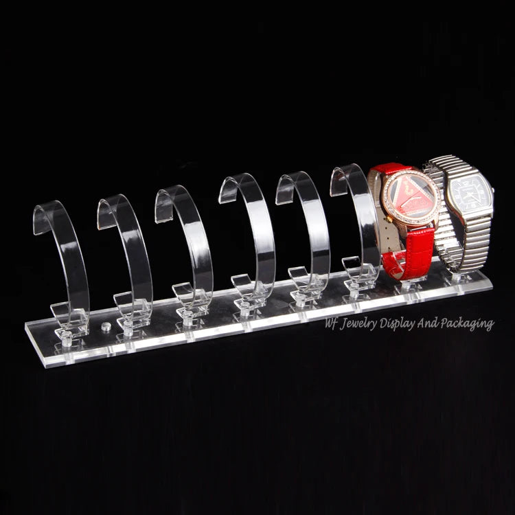 Présentoir montre étagère acrylique – étagère transparente à une couche avec deux montres