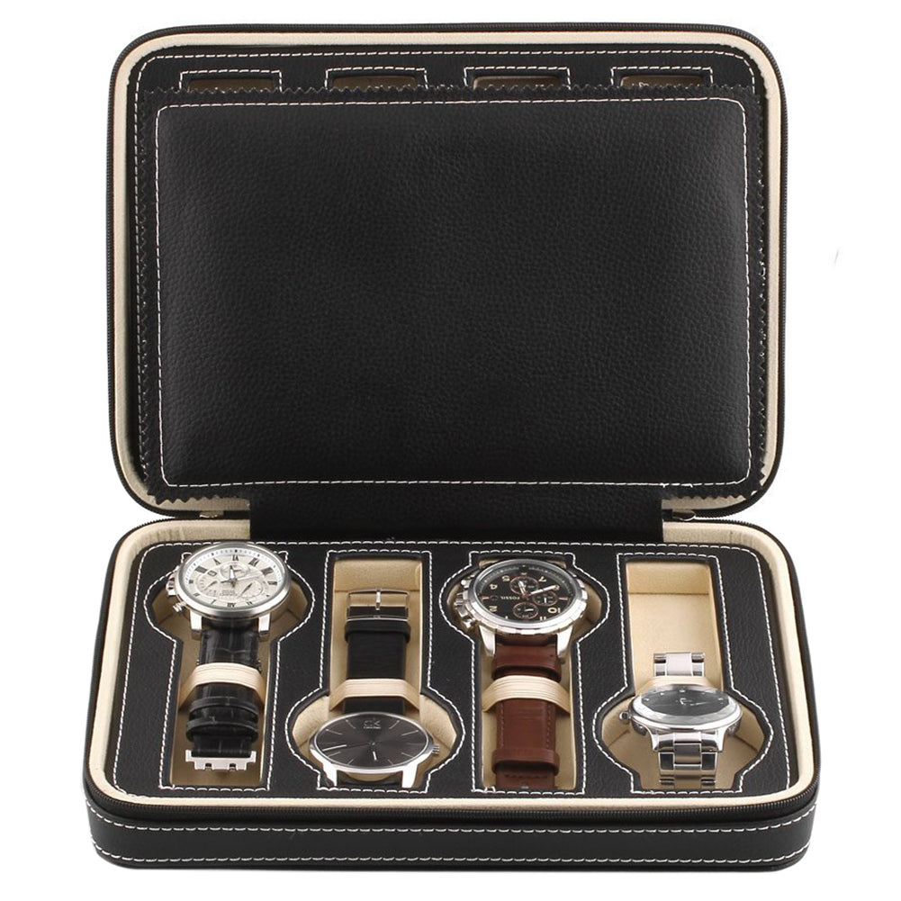 Étui Montre Simili Cuir 8 Places Voyage
