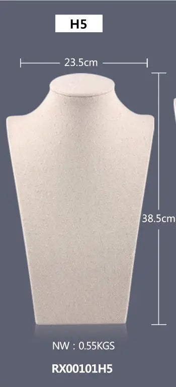 Buste Collier Coton Beige Mannequin Vitrine