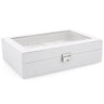 Coffret Montre Simili Cuir Blanc 12 Places