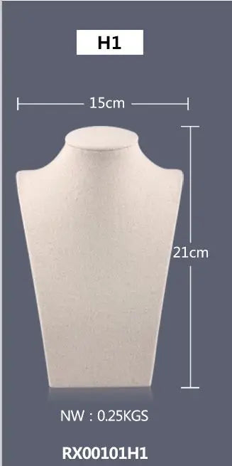 Buste Collier Coton Beige Mannequin Vitrine