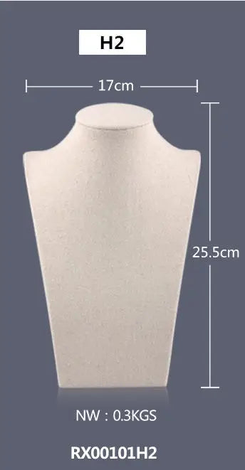 Buste Collier Coton Beige Mannequin Vitrine
