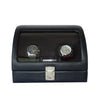 Remontoir Montre Cuir Noir 2 Slots Luxe