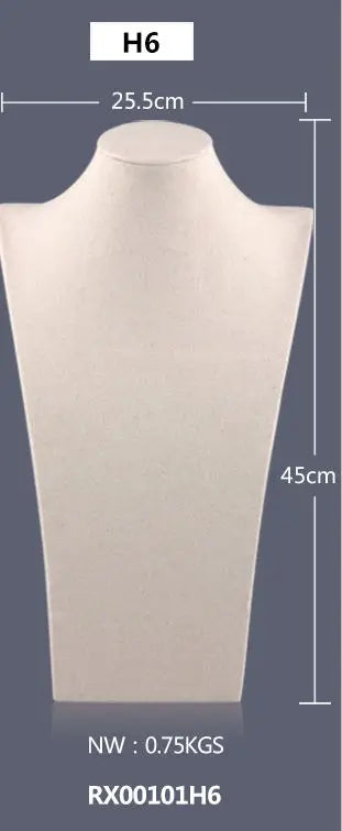 Buste Collier Coton Beige Mannequin Vitrine