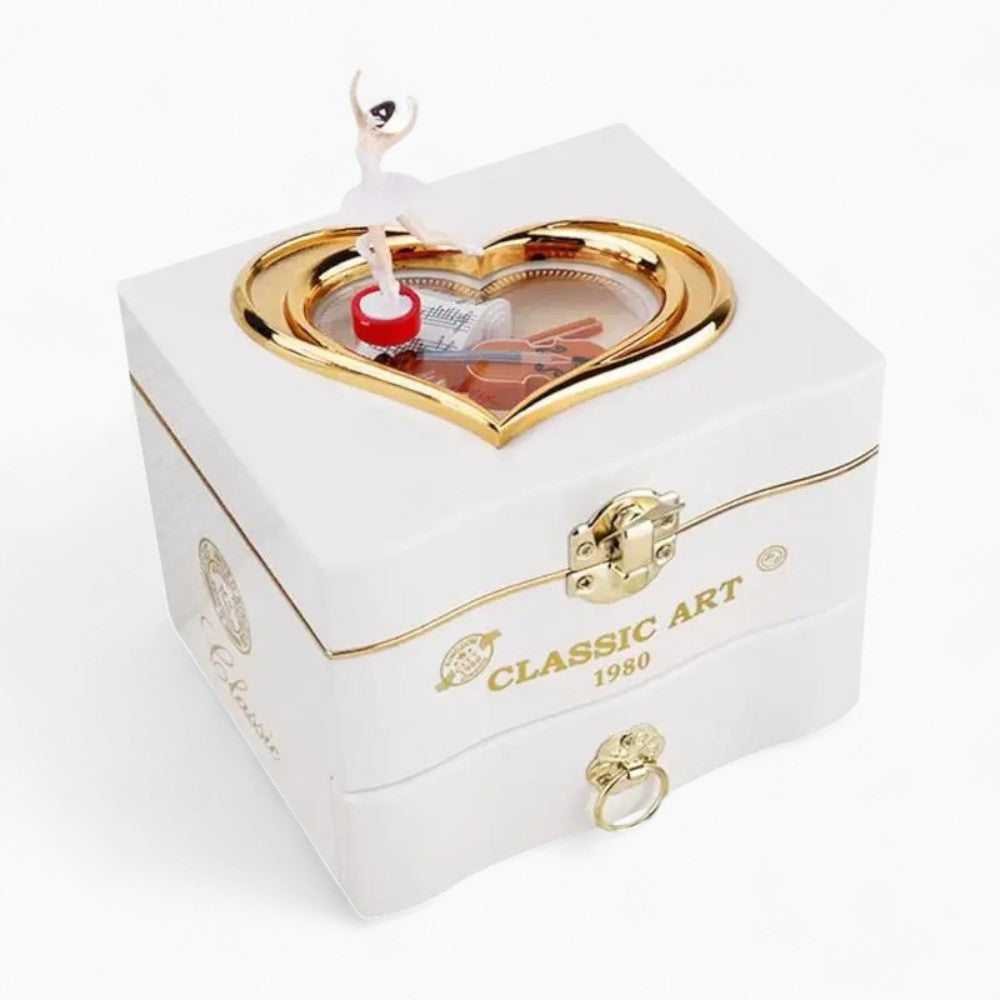 Boîte à Bijoux Musicale Bois Blanc Coffret