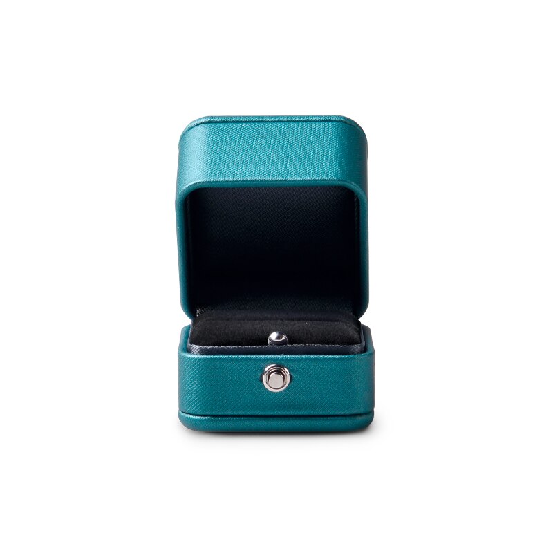 Boîte Bijoux Bleu Velours Bague Pendentif