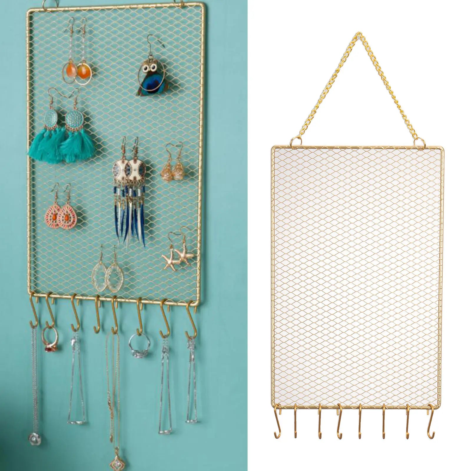 Présentoir Bijoux Métal Grille Mural