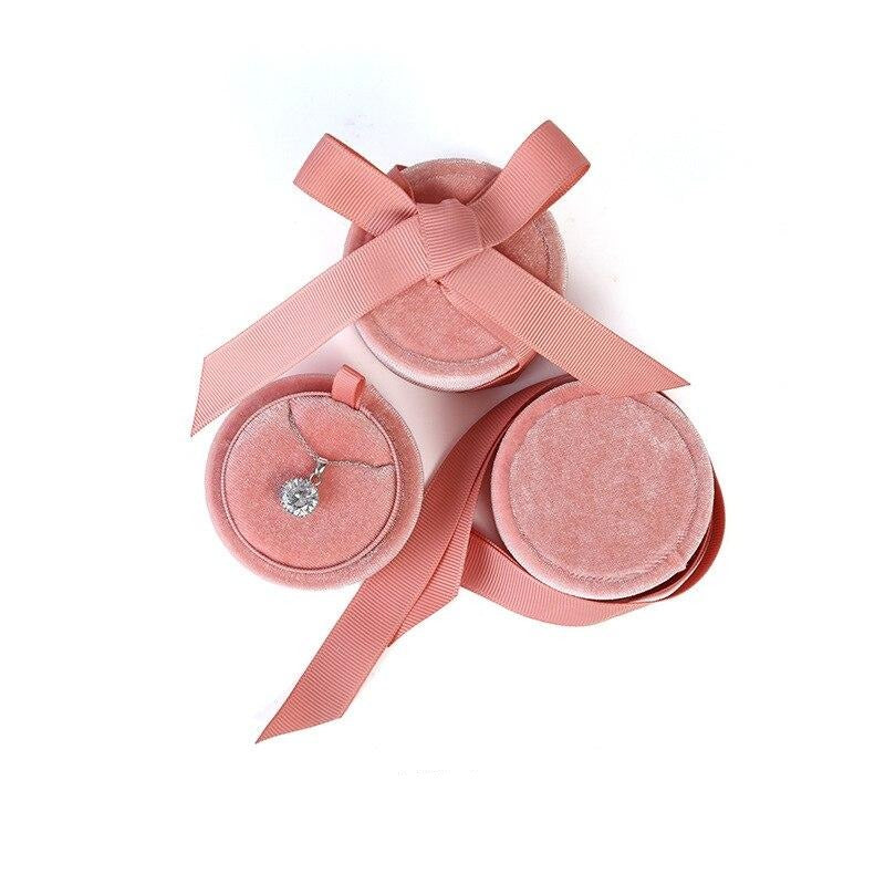 Boîte Bijoux Rose Velours Cadeau Voyage