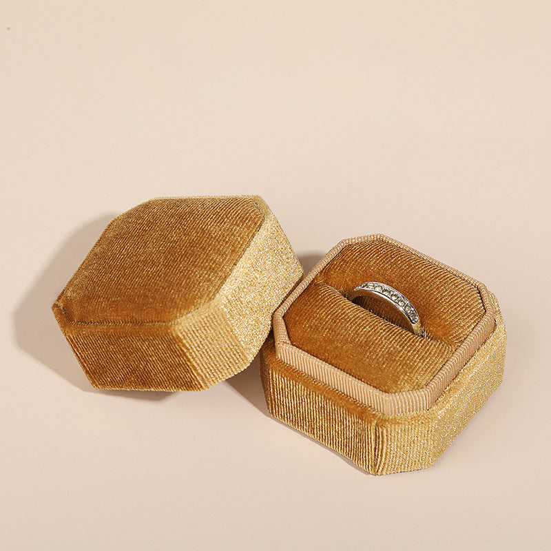 Écrin Bague Velours Compact Voyage Cadeau