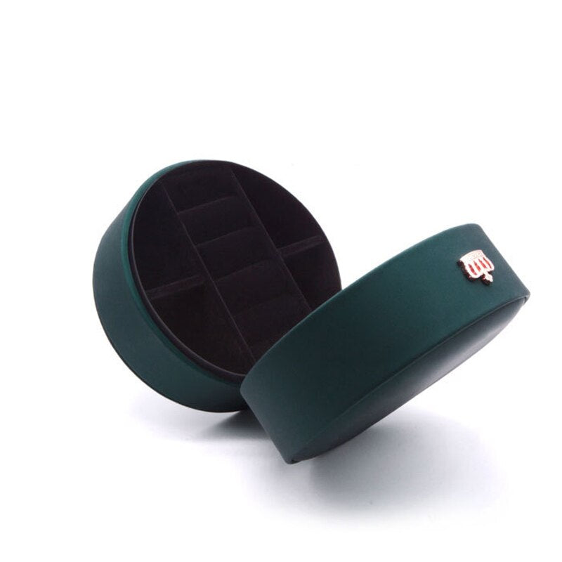 Boîte Bijoux Velours Rond Couronne Luxe