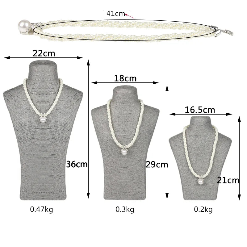 Présentoir Collier Coton Lin Multicolore