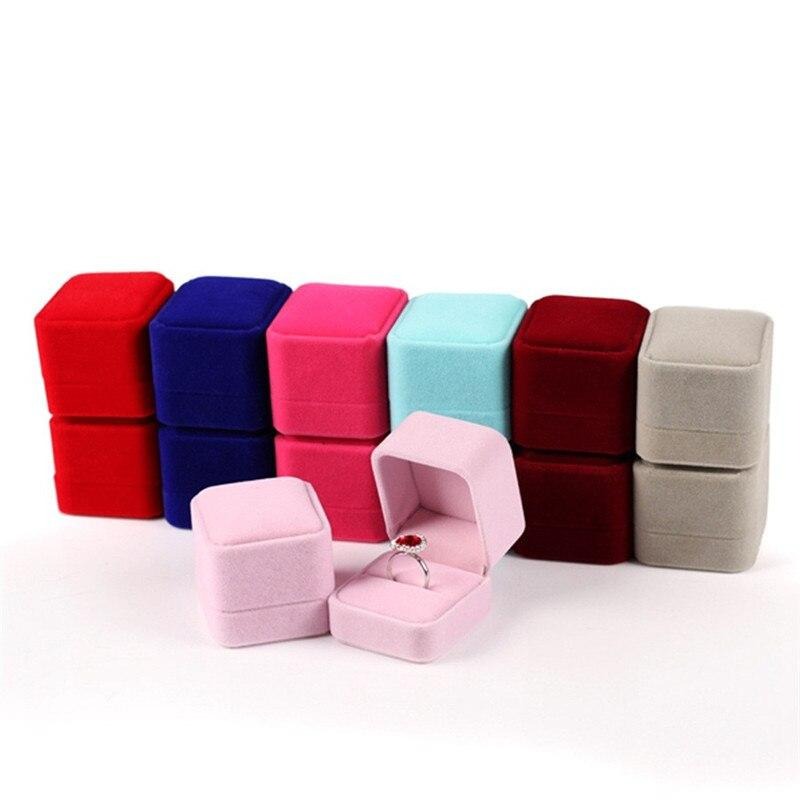 Boîte Bague Velours Petit Compact Multicolore