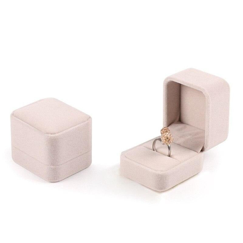 Boîte Bague Velours Petit Compact Multicolore