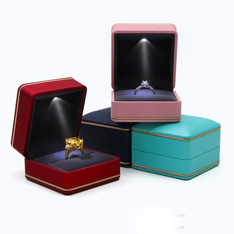 Boîte Bijoux Velours LED Lumineuse Compact