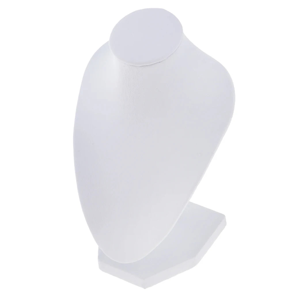 Buste Collier Velours Blanc Mannequin Bijoux