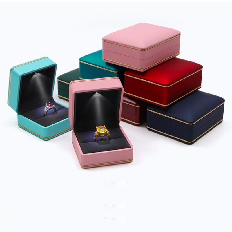 Boîte Bijoux Velours LED Lumineuse Compact