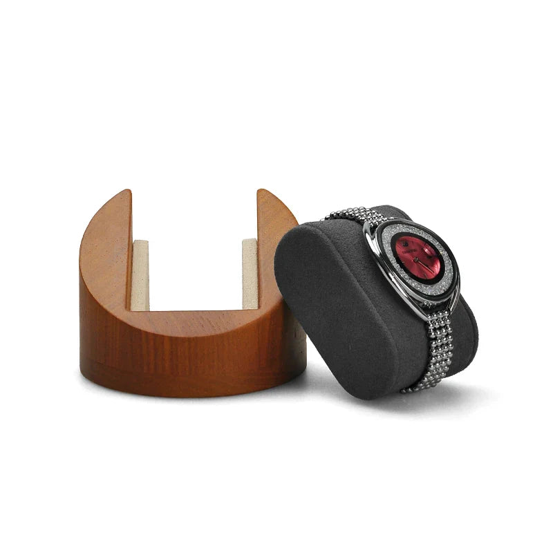 Présentoir Montre Bois Naturel Coussin Microfibre