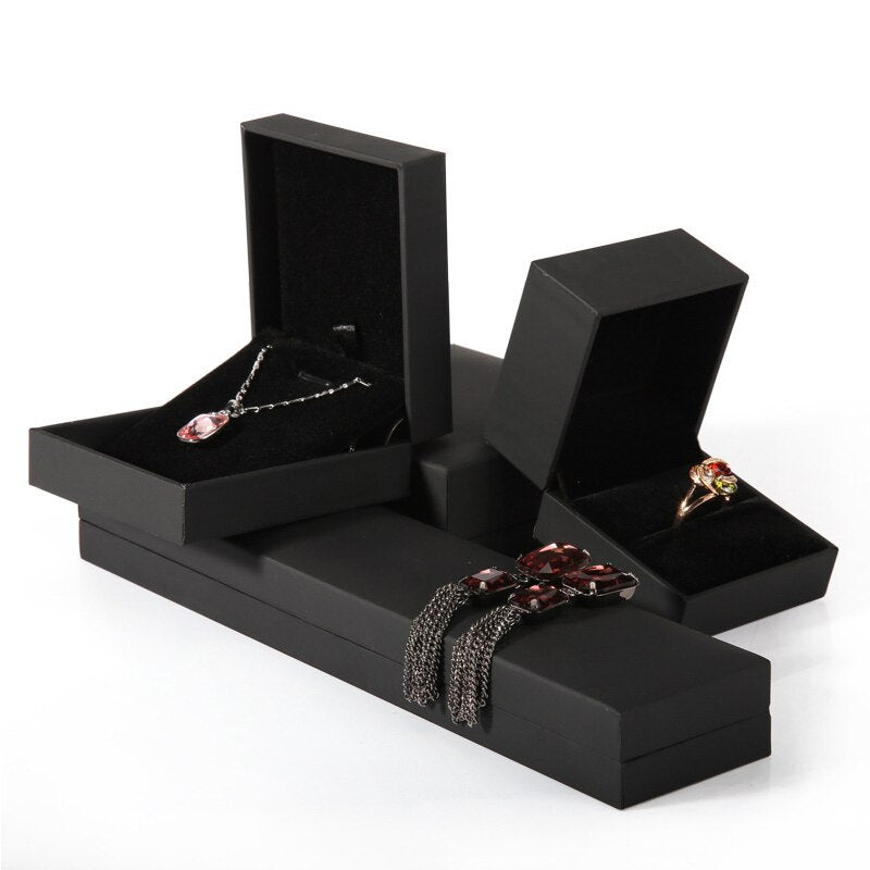 Boîte Bijoux Velours Classique Marron Noir