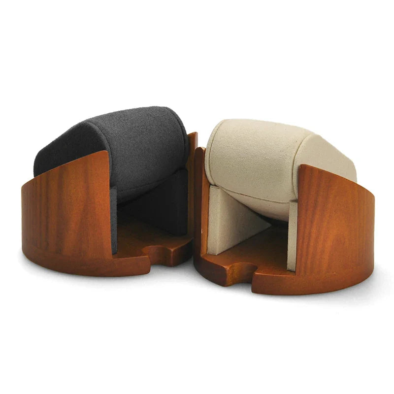 Présentoir Montre Bois Naturel Coussin Microfibre