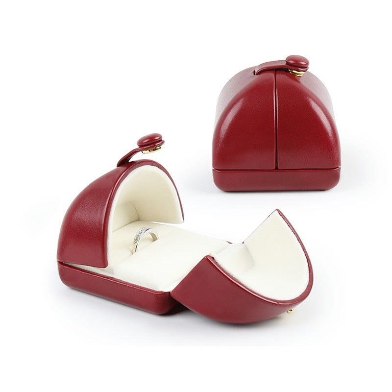 Boîte Bijoux Rouge Velours Verni Luxe