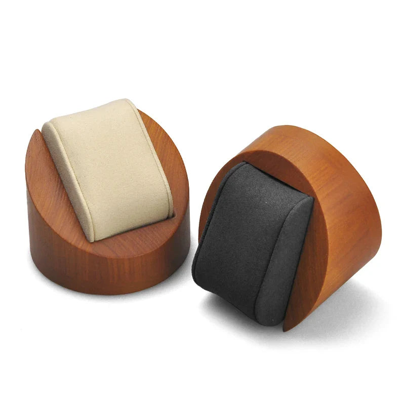 Présentoir Montre Bois Naturel Coussin Microfibre
