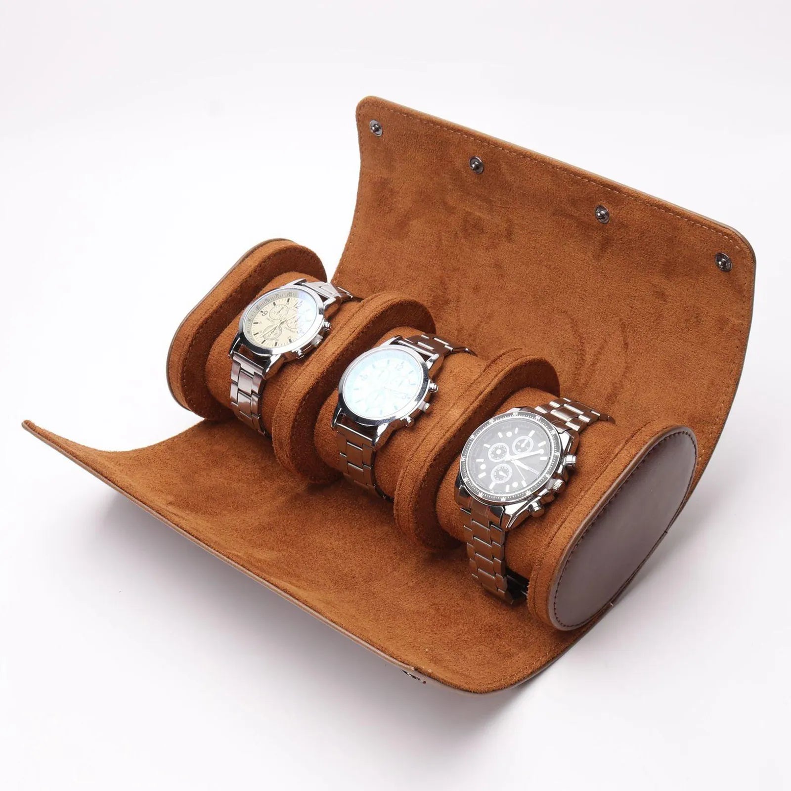 Etui Montre Cuir Bois 3 Places Multicolore