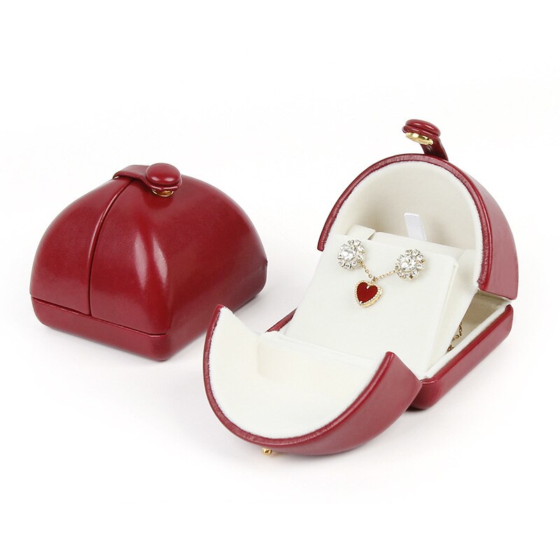 Boîte Bijoux Rouge Velours Verni Luxe