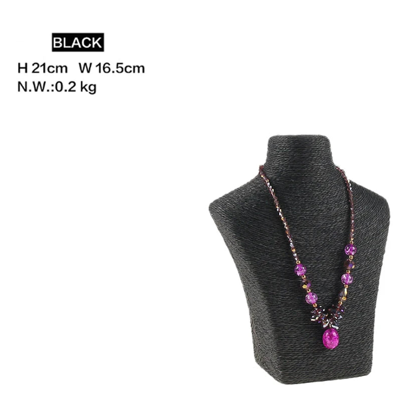 Présentoir Collier Coton Lin Multicolore