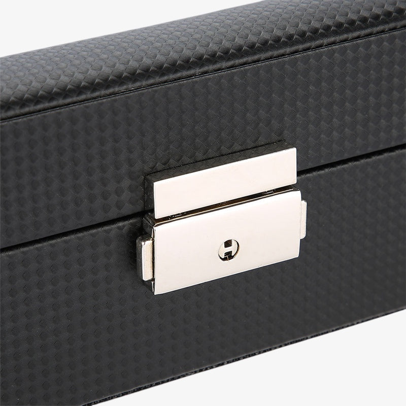 Coffret Montres Carbone Vitrine Verre Transparent