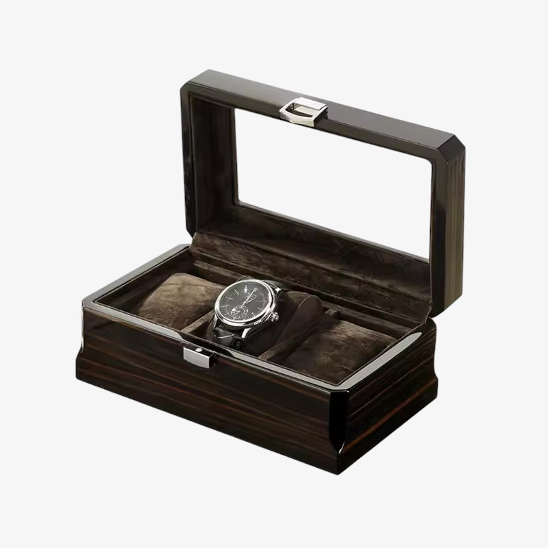 Coffret Montres Bois Naturel 3 Places Velours