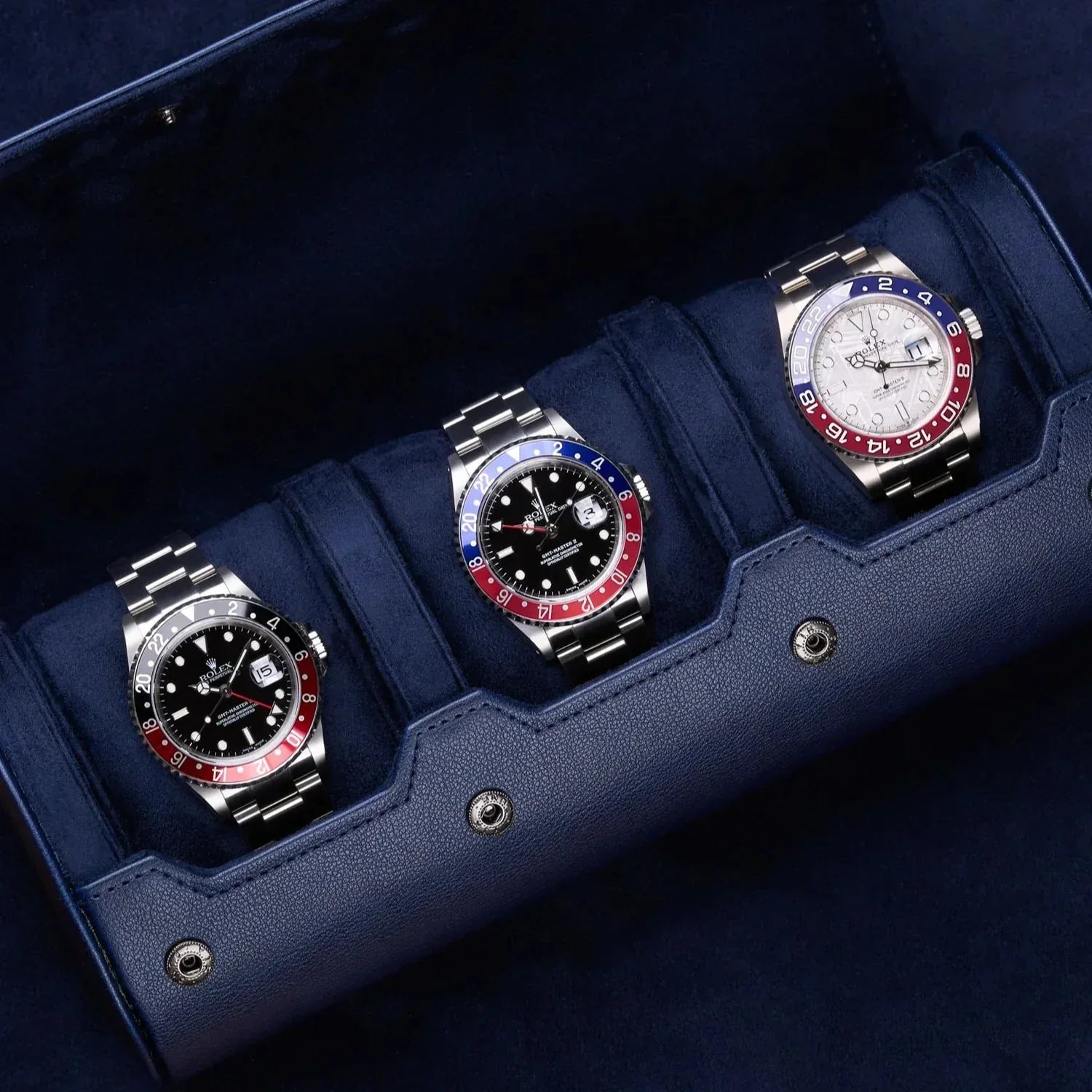 Étui Montres Cuir Véritable 3 Places Voyage