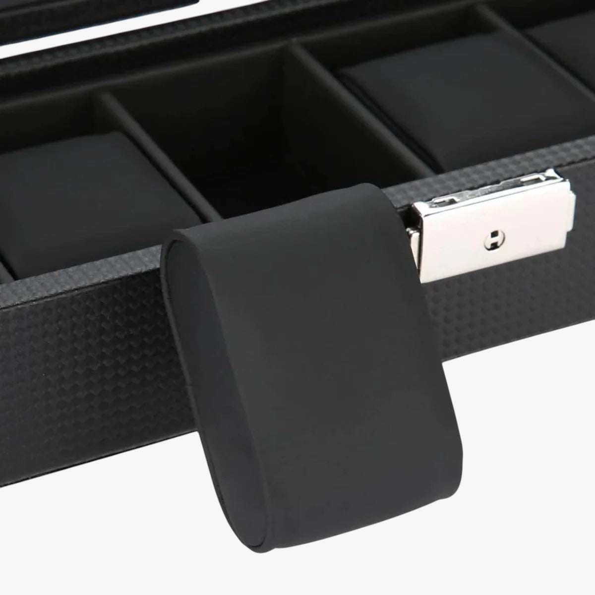 Coffret Montres Carbone Vitrine Verre Transparent