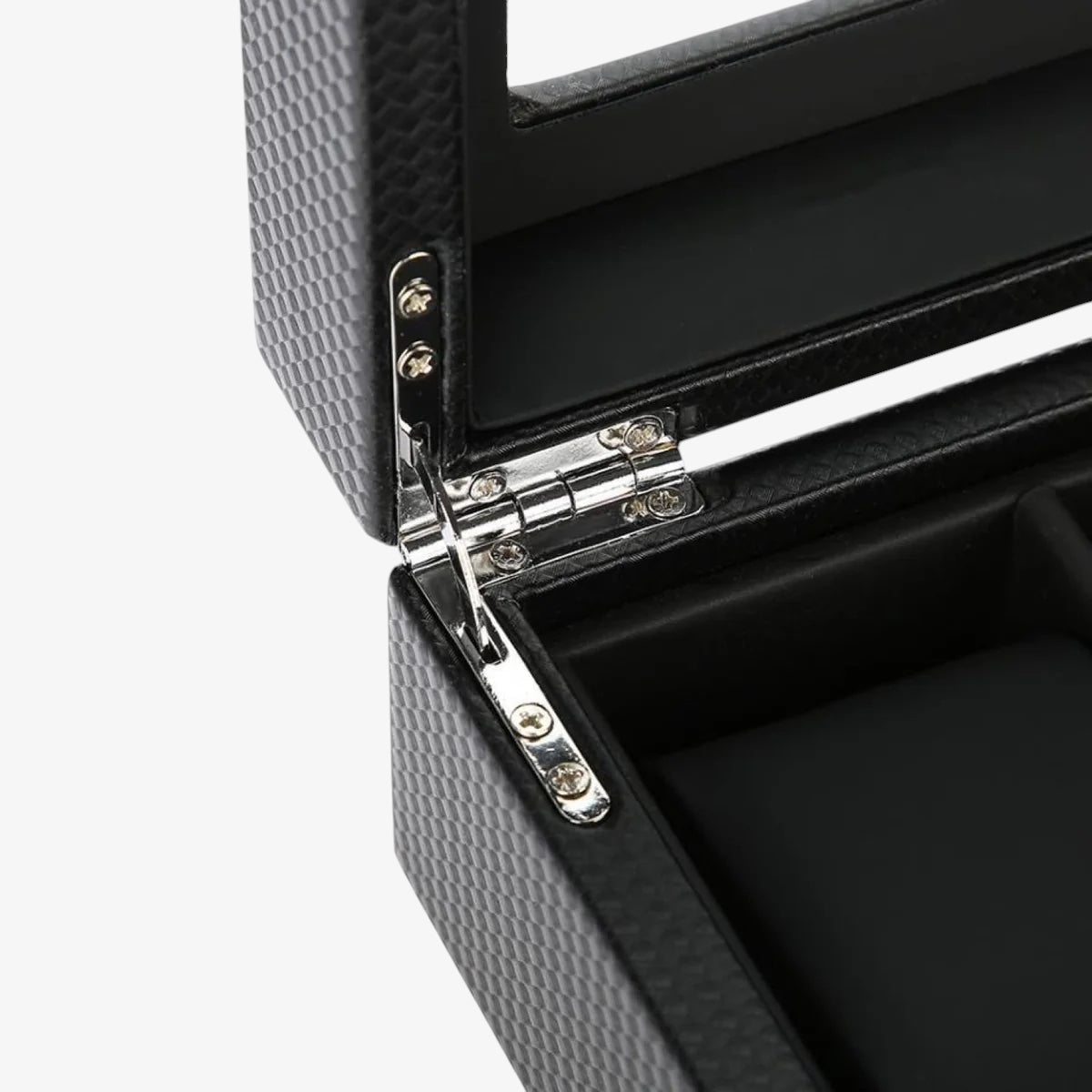 Coffret Montres Carbone Vitrine Verre Transparent