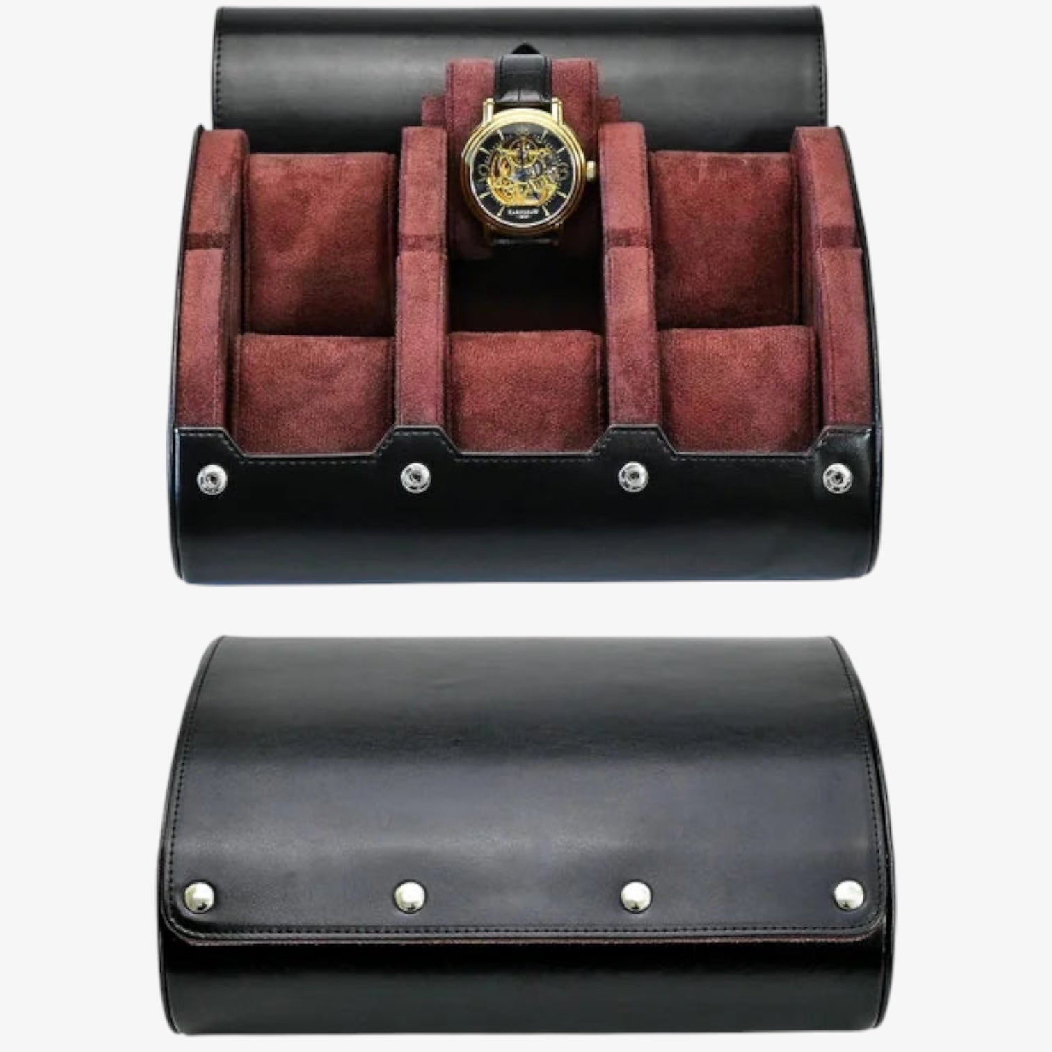 Étui Montres Cuir 6 Places Double Rangement
