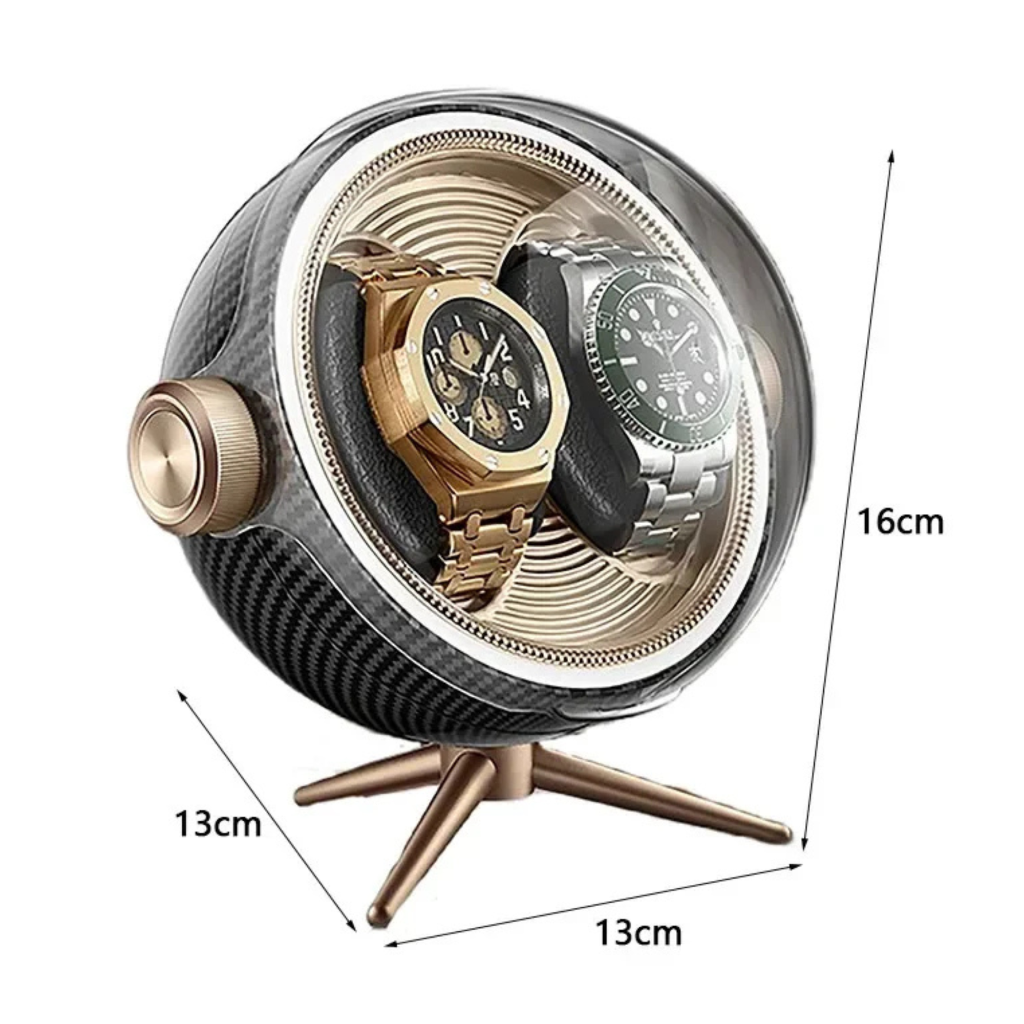 Remontoir Montre Bois Sphérique Duo Moderne