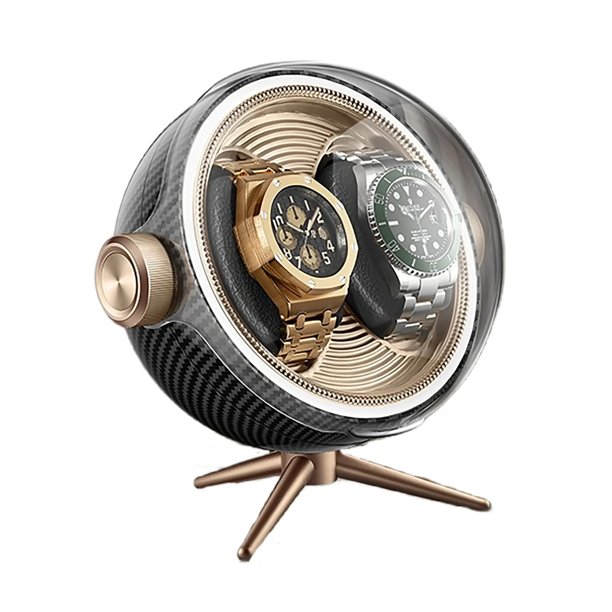 Remontoir Montre Bois Sphérique Duo Moderne