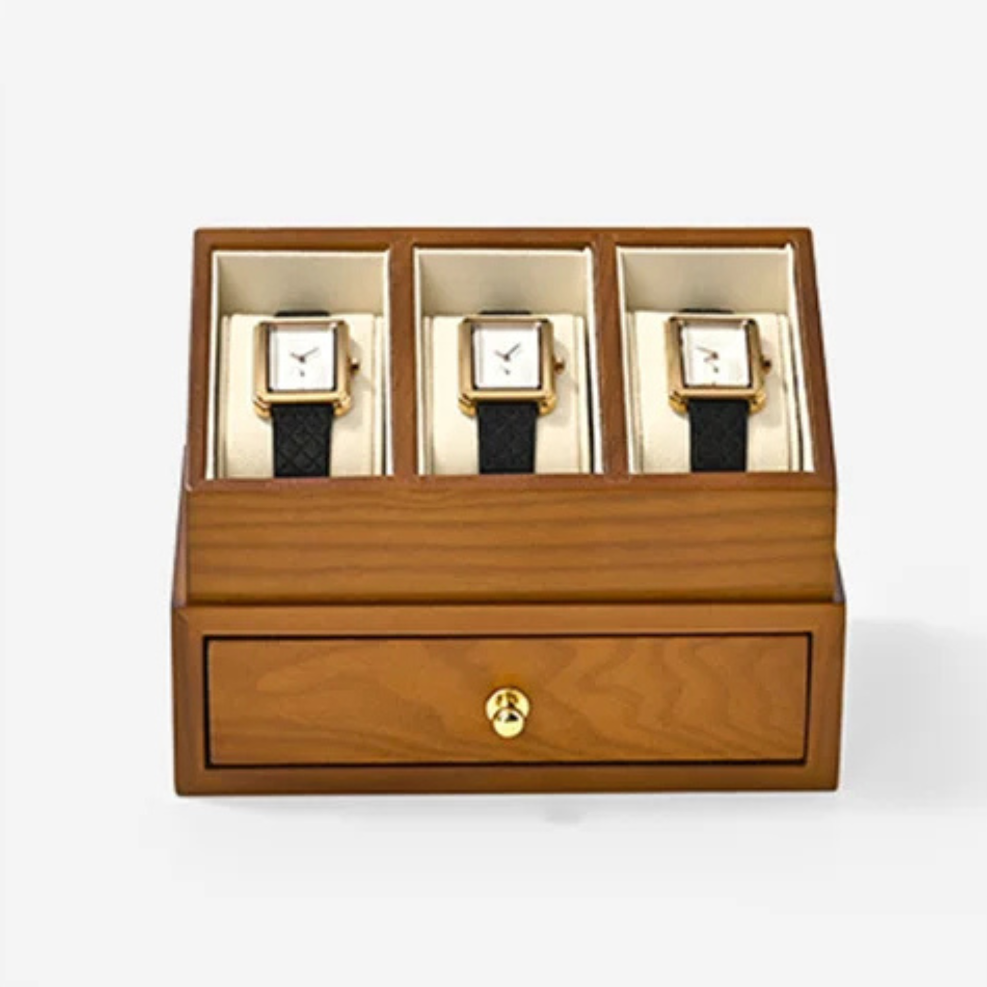Boîte Bijoux Bois Double Étage 3 Emplacements