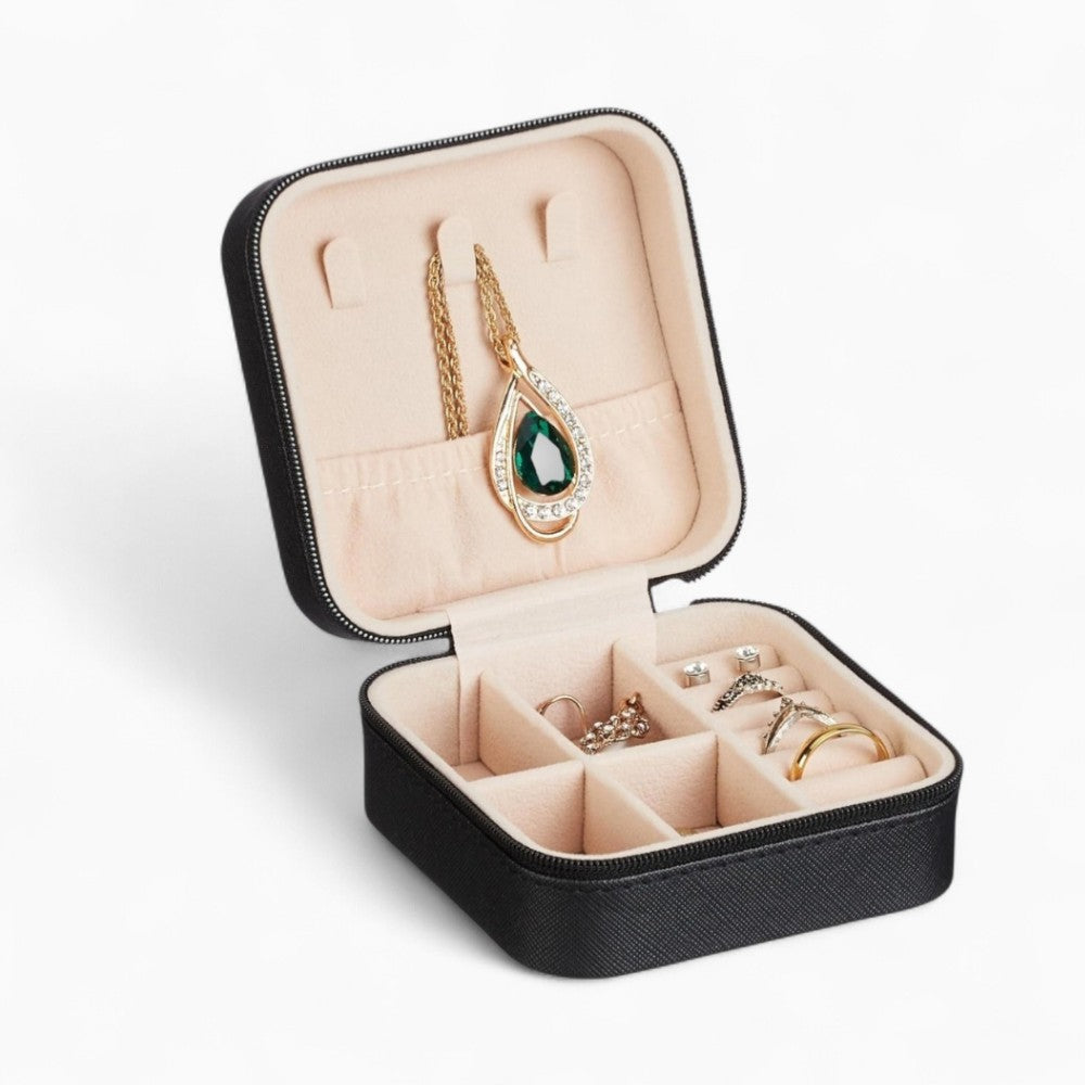 Boîte Bijoux Voyage Cuir Compacte Organisateur