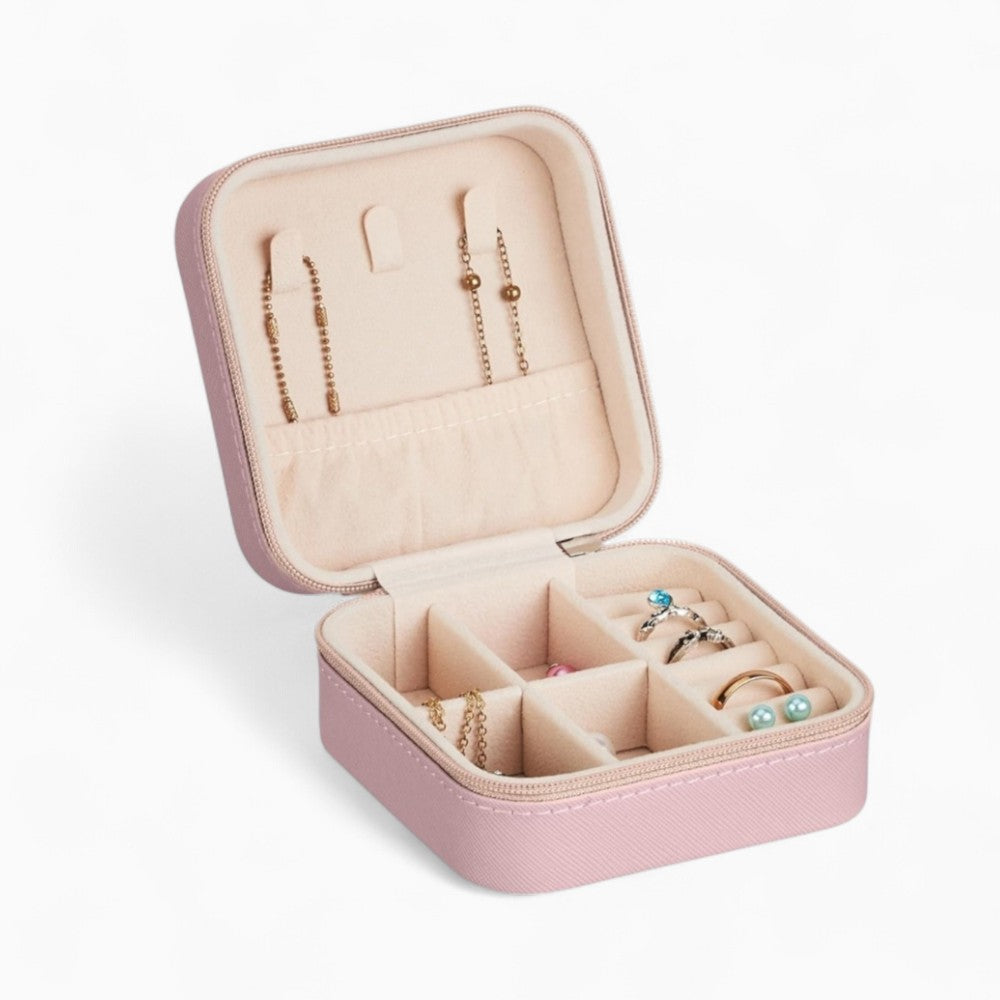 Boîte Bijoux Voyage Cuir Compacte Organisateur