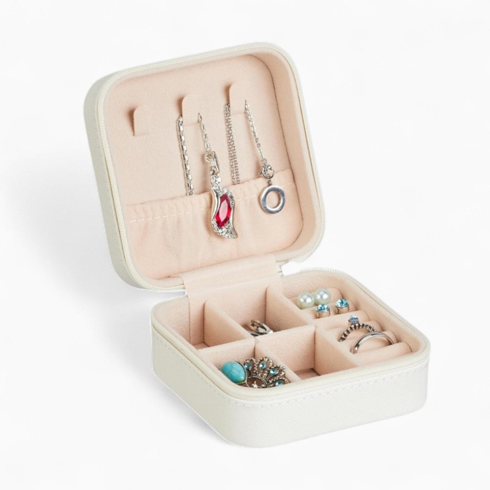 Boîte Bijoux Voyage Cuir Compacte Organisateur