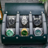 Étui Montre Cuir Vert Souverain 3 ou 6 Places