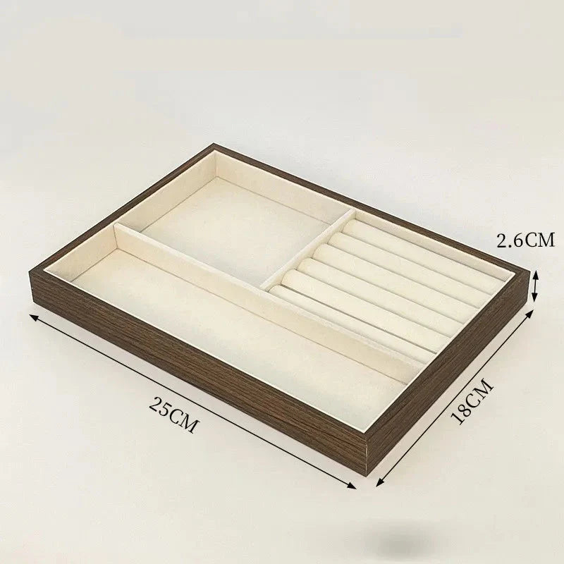 Plateau Bijoux Bois Noyer Multigrilles