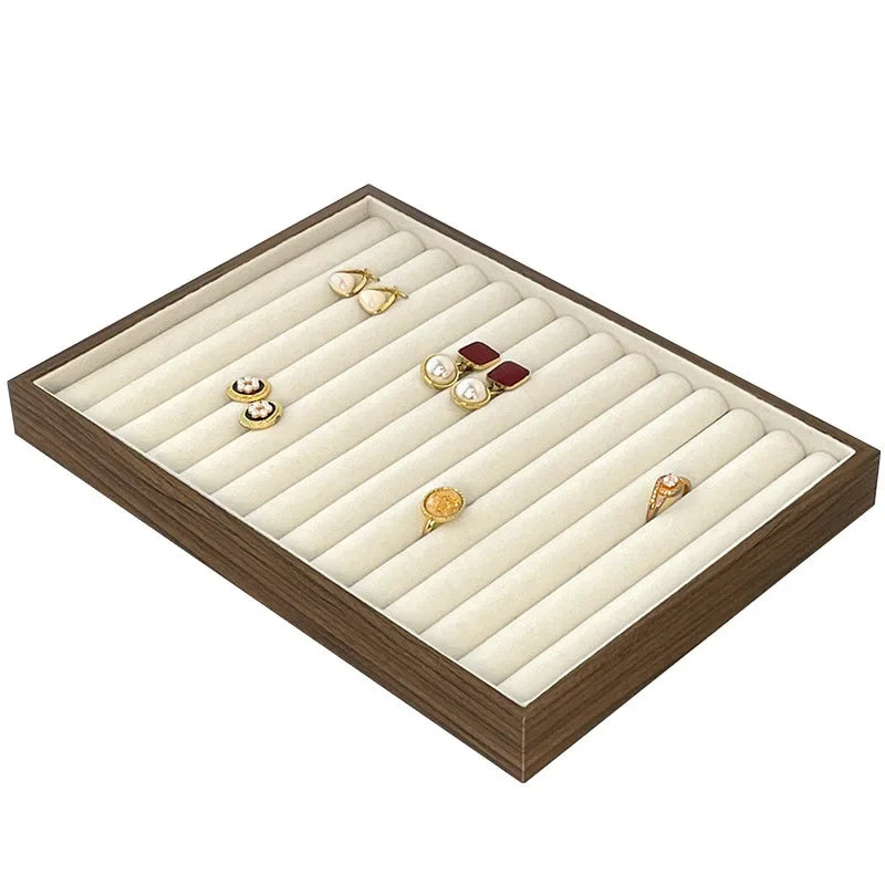 Plateau Bijoux Bois Noyer Multigrilles