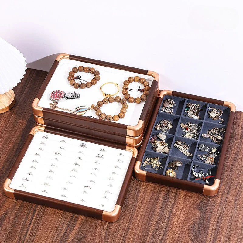 Plateau Bijoux Bois Noyer Multicolore Mixte