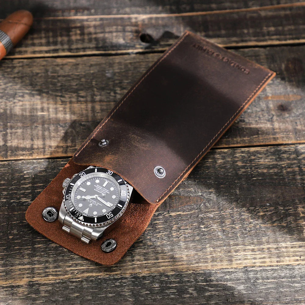 Étui Montres Cuir Crazy Horse Lot 3 à 10 Pièces