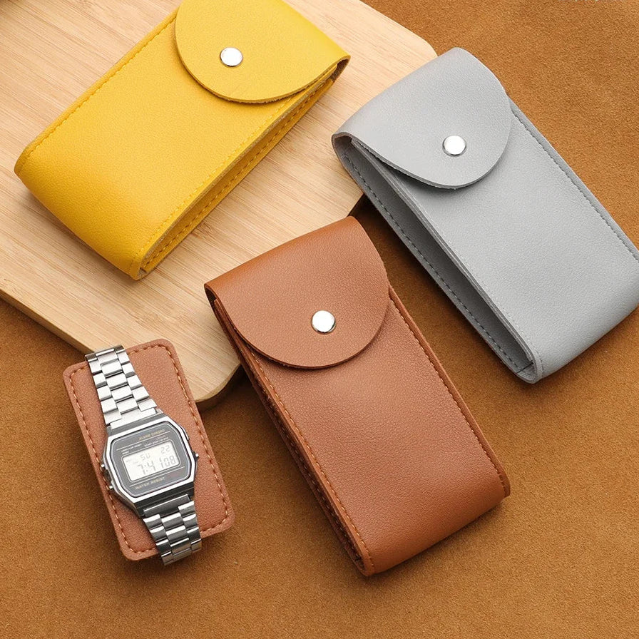 Étui Montre Cuir Pochette Anti-Poussière Voyage