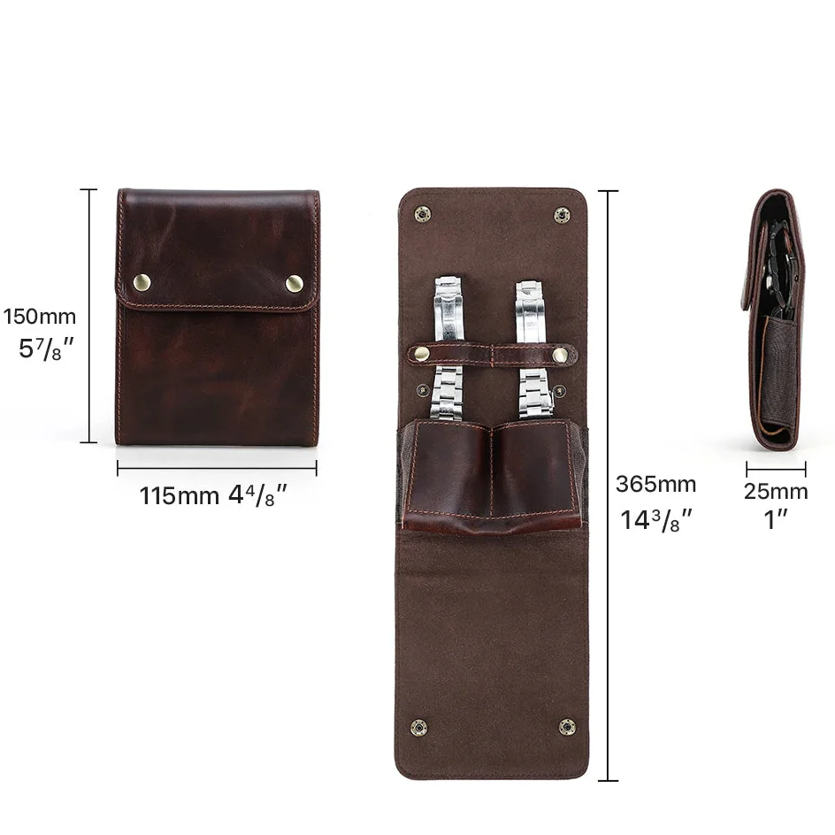 Étui Montre Cuir Voyage 2 Emplacements Luxe